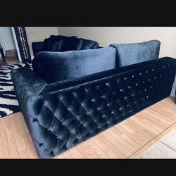 Black Velvet Sectional Sofa