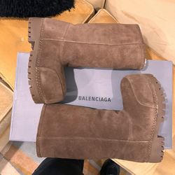 Balenciaga Alaska Fur High Boots
