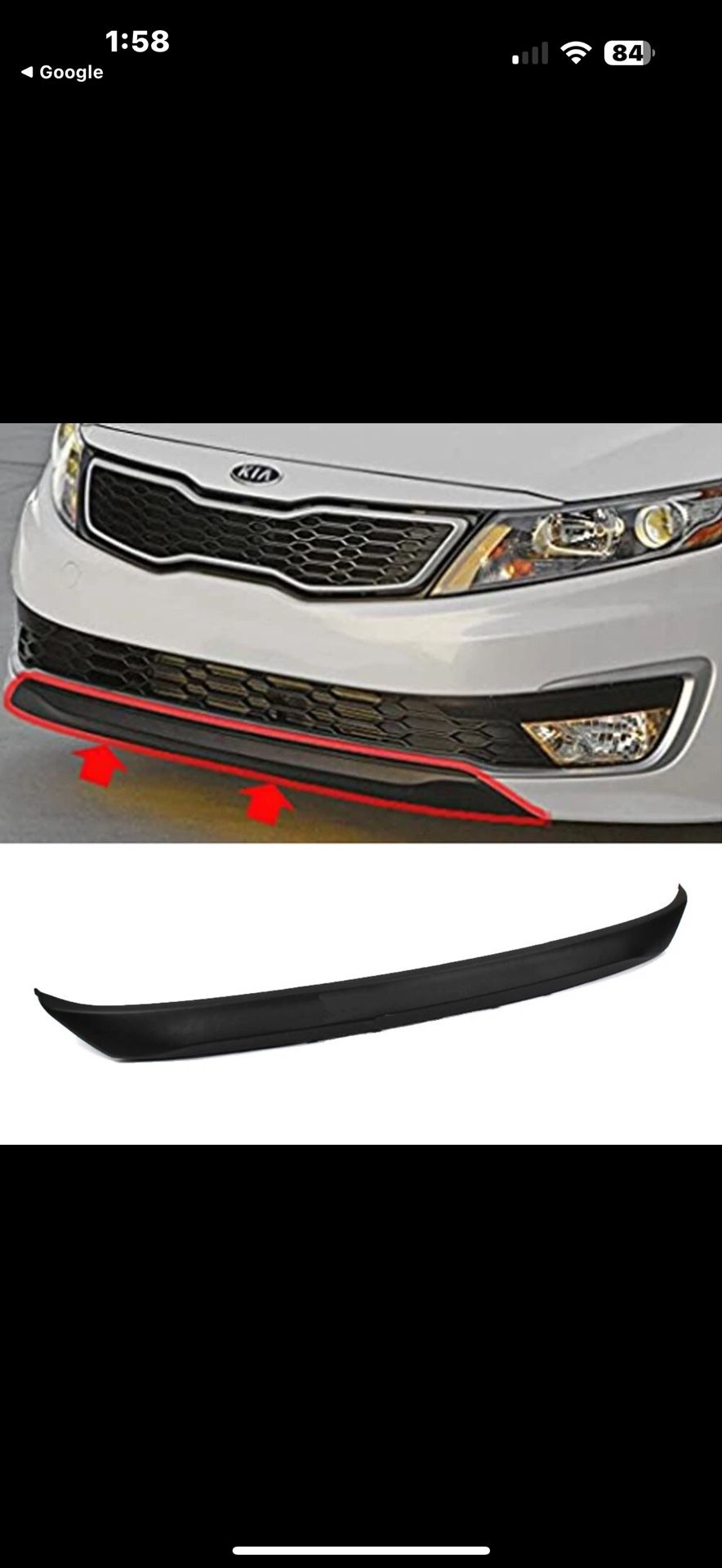 Genuine OEM 86591-4U000 Front Bumper Lip