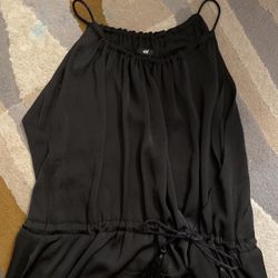 H & M Black Satan Dress
