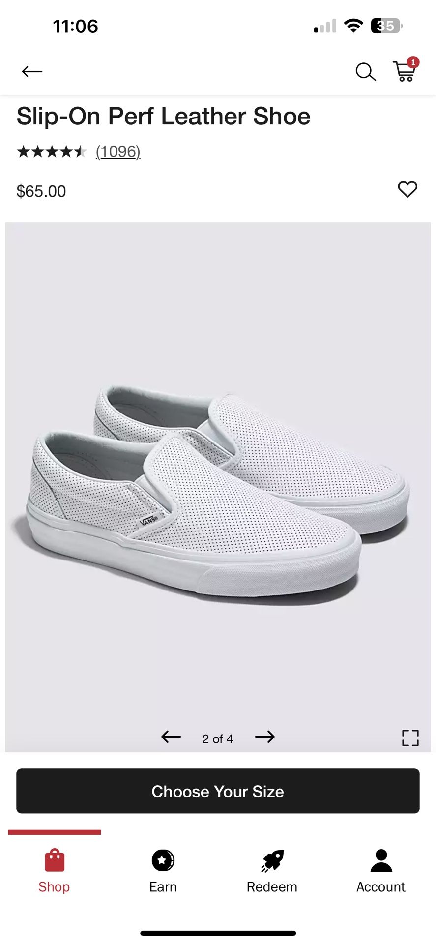 Vans Leather White Slip Ons