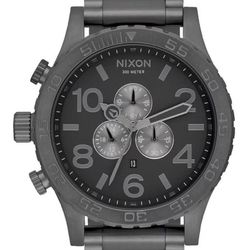 NIXON 51-30 Chrono A083 - All Gunmetal - 300m Water Resistant Men's Analog Fashion Watch (51mm Watch Face, 25mm Stainless Steel Band)

