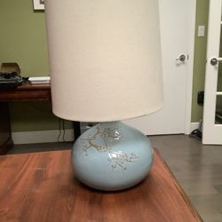 Household Items: Lamp, Tabletop Glass, Deadbolt, Corner Shelf