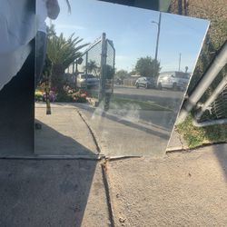 2x Wall Glass Mirrors 