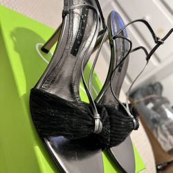 Black And Silver Heels $10
