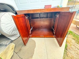 Dark Wood TV Stand / Media Console with Storage
