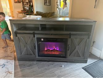 Farm house tv council with fireplace