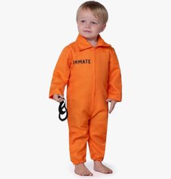Toddler size 3t Orange Inmate Prisoner Costume