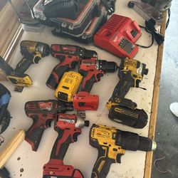 DeWalt and Milwaukee drills