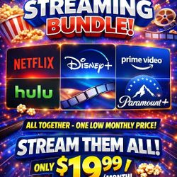 Streaming Bundle | Netflix Premium, Hulu Live, Disney+, HBO Max | One Login