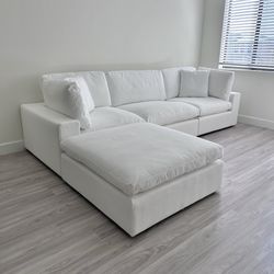 New White Sectional Cloud Couch Sofa 