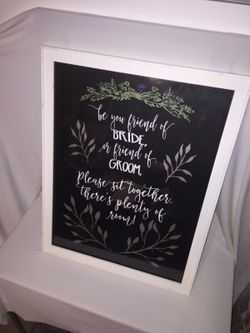 Wedding seating sign