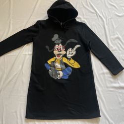 Women Goofy Hoodie Sweatshirt Dress Long Sleeve Shirt Pullover Top Black One Siz