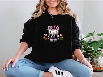 Raiders Hello Kitty Sweatshirt Embroidery Illusion Effect Print
