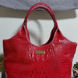Authentic BRAHIM - Capri Vintage Red Croc Embossed