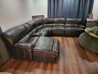 Leather Sectional Couch with reclining