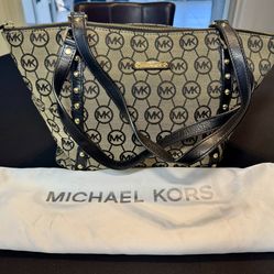 MICHAEL KORS LG Tote Black & Brown Monogram