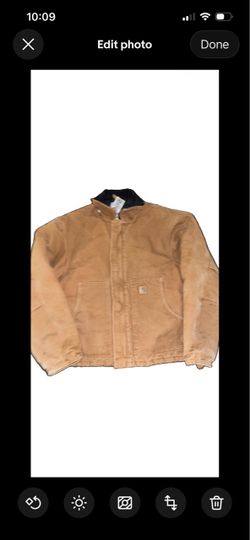 Carhartt Sandstone Jacket Arctic Quilt Lined Mens Large J22 BRN  CHT corduroy