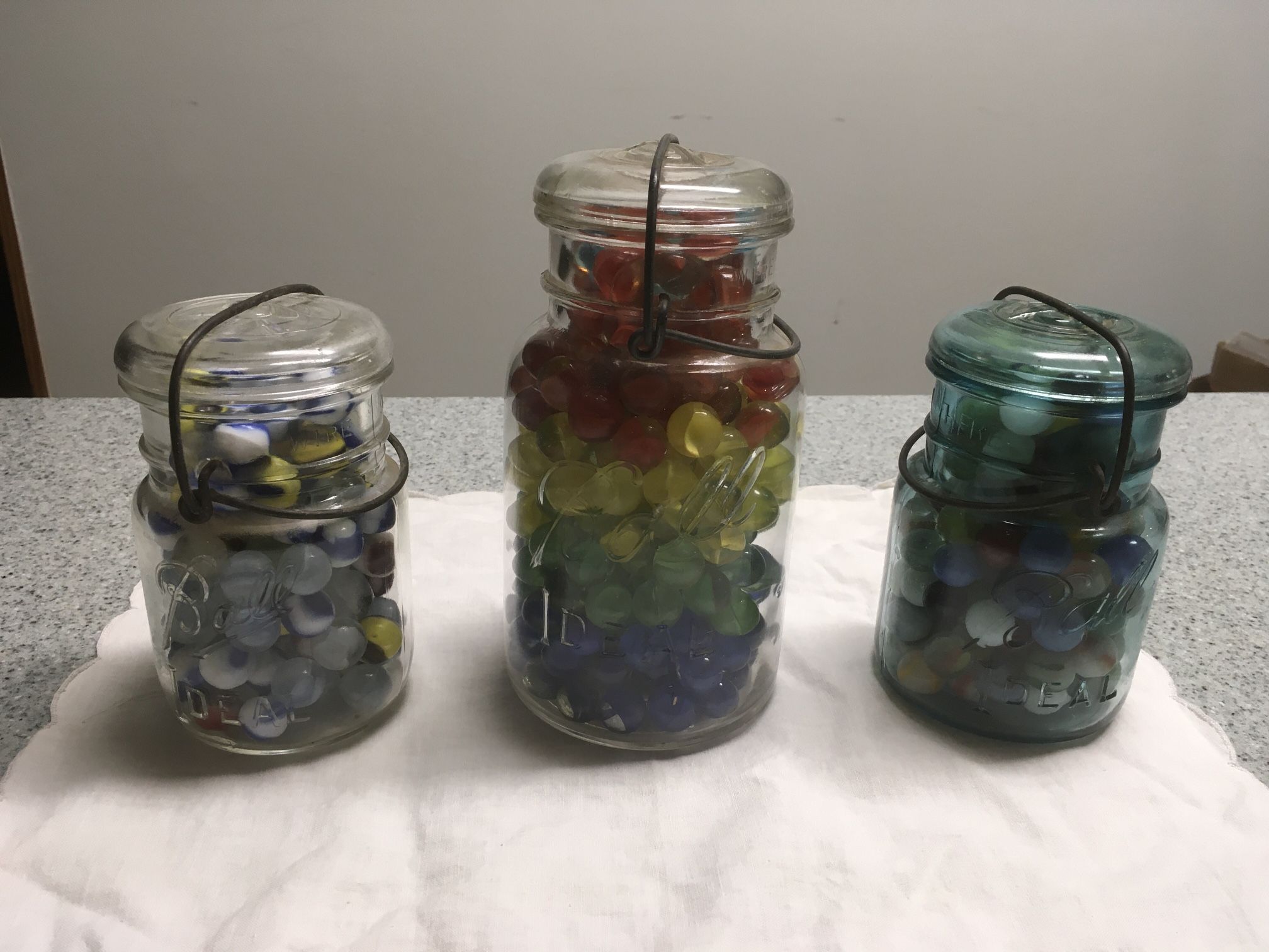 Vintage Marbles In Antique Fruit Jars Also Other Collectible Toys For Sale 