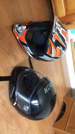 Hjc Cl-x4 orange helmet and Cl-12y helmet