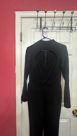 Fashion Nova Black Long Sleeve Cutout Jumpsuit – Size Large