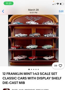 12 Franklin Classic Cars With Display Shelf