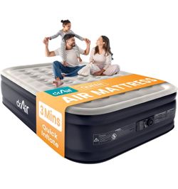 Queen Air Mattress with Built-in Pump, 18" Raised Blow Up Mattress