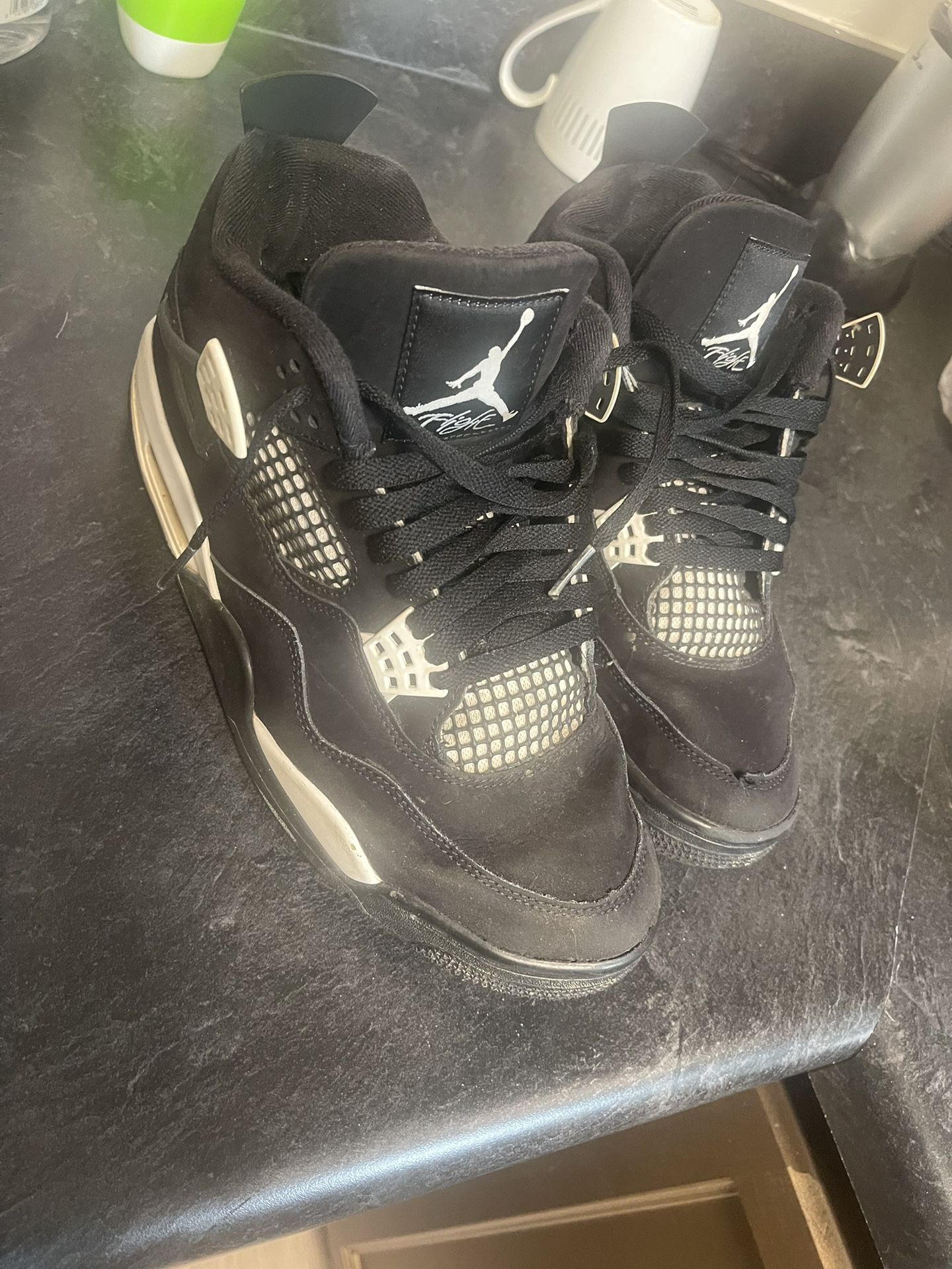 Jordan 4 Retro Black/White Size 10.5 – Used, Priced to Sell