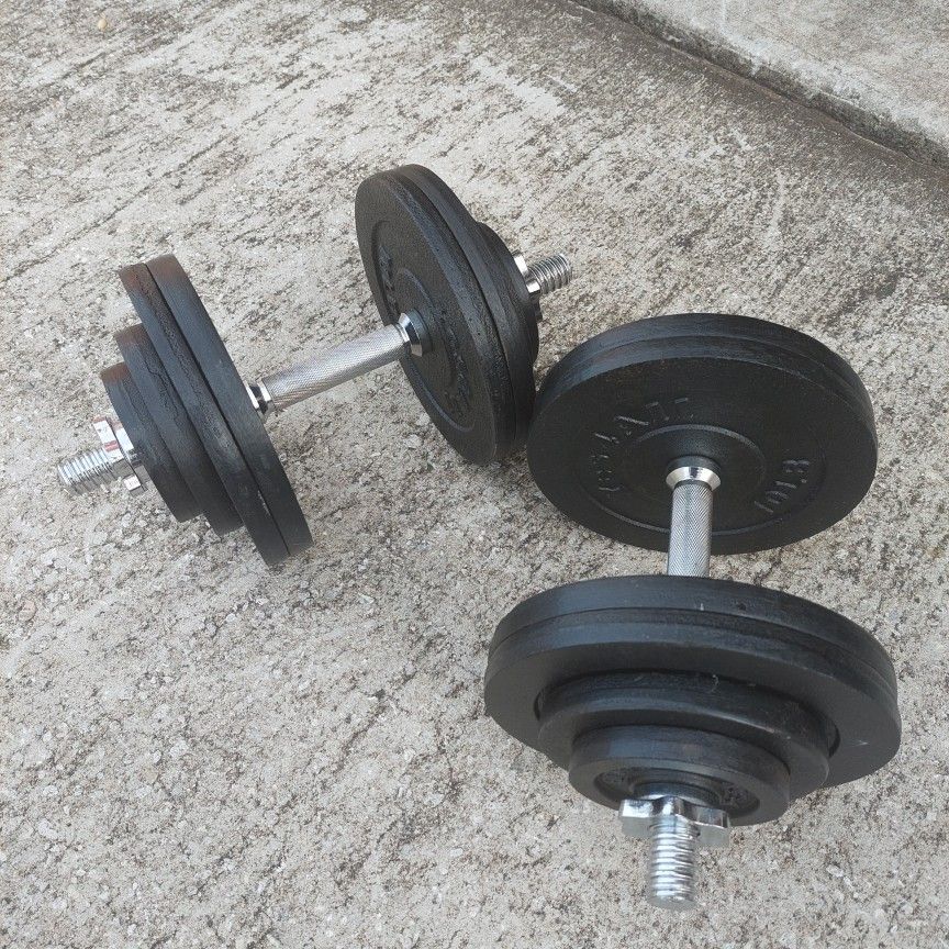 55 Lbs Each Standard Adjustable Dumbbells 