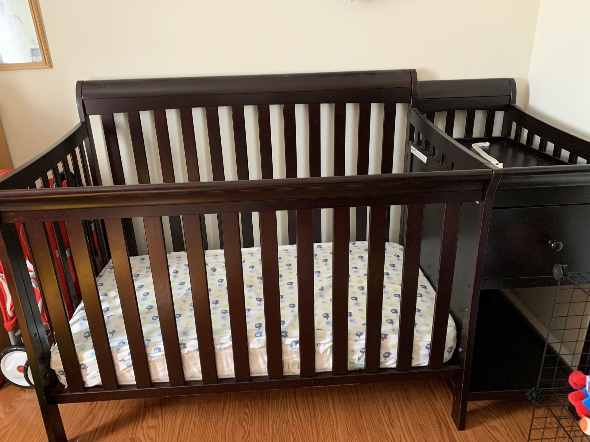 Mini Crib and Changer Combo