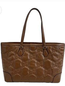 GUCCI - NEW Embossed GG Matelasse Brown Shoulder Tote
