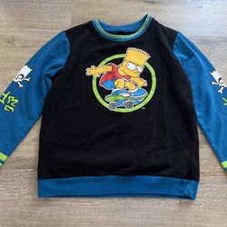 The Simpsons Kids Black Blue Sweatshirt Size 18-20 