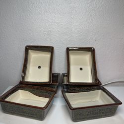 Ceramic Rectangular Bonsai Pots-Glazed Bonsai pots($8 each ,8”long x 3”tall x 5.50”wide)