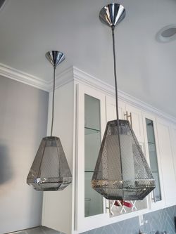 LIKE NEW chrome pendant lights