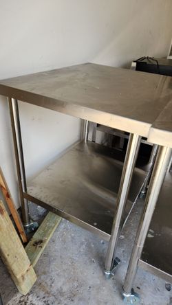 Stainless Steel Commercial Work Table with Casters