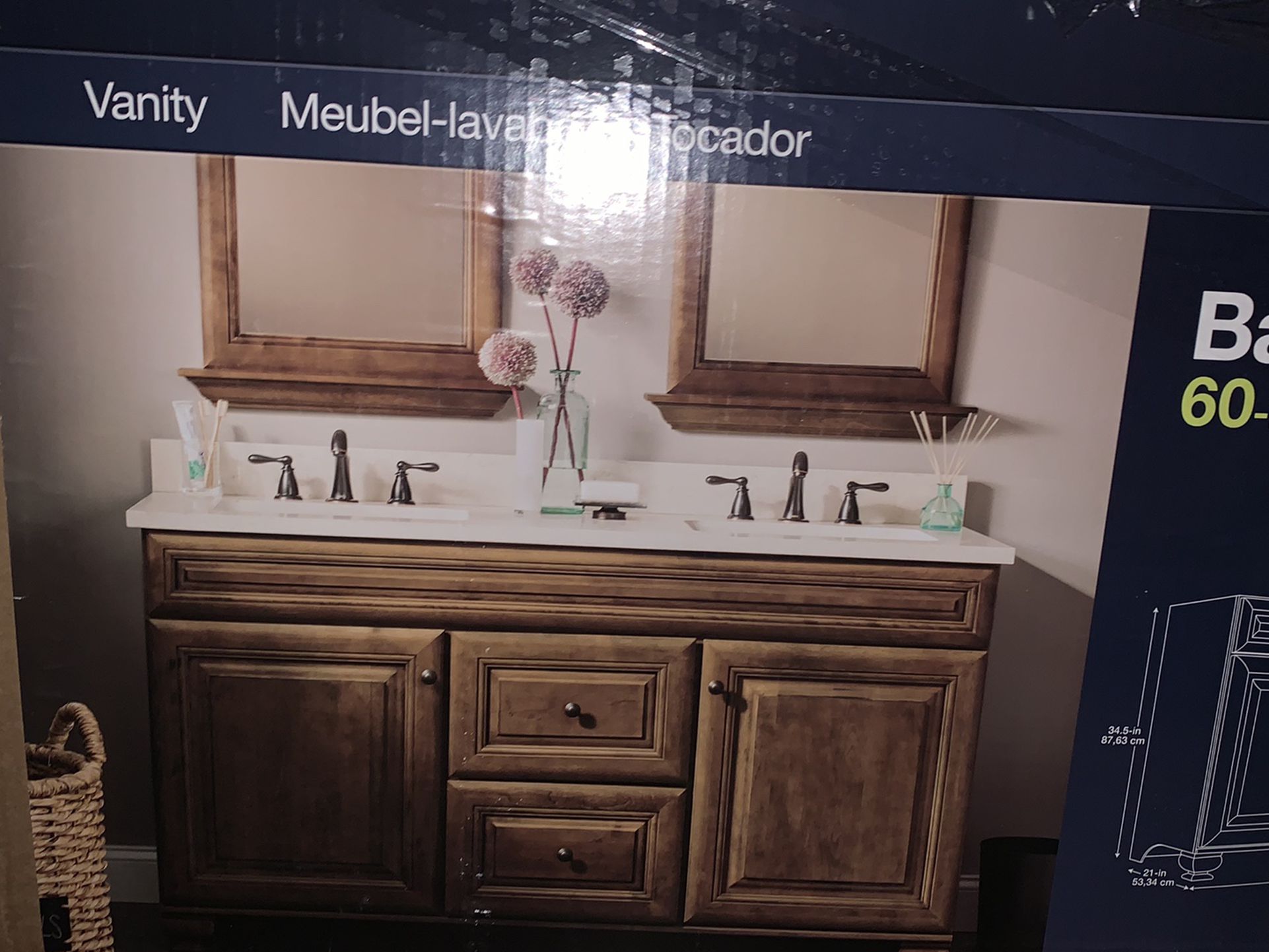 Ebony Glaze Bathroom Vanity Cabinet, Diamond Bathroom Vanity