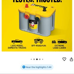 OPTIMA ! YELLOWTOP BATTERY $345 With Tax