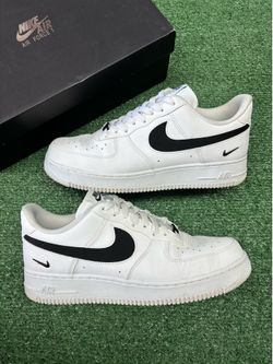 NIKE AIR FORCE LOW NYLON SWOOSH WHITE BLACK SIZE 10.5