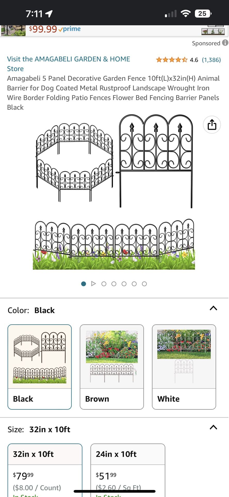 Amagabeli Decorative Garden Fence 24In X 10Ft Outdoor Rustproof