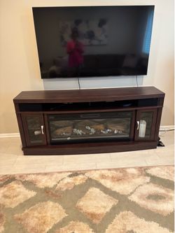 Electric fireplace tv stand