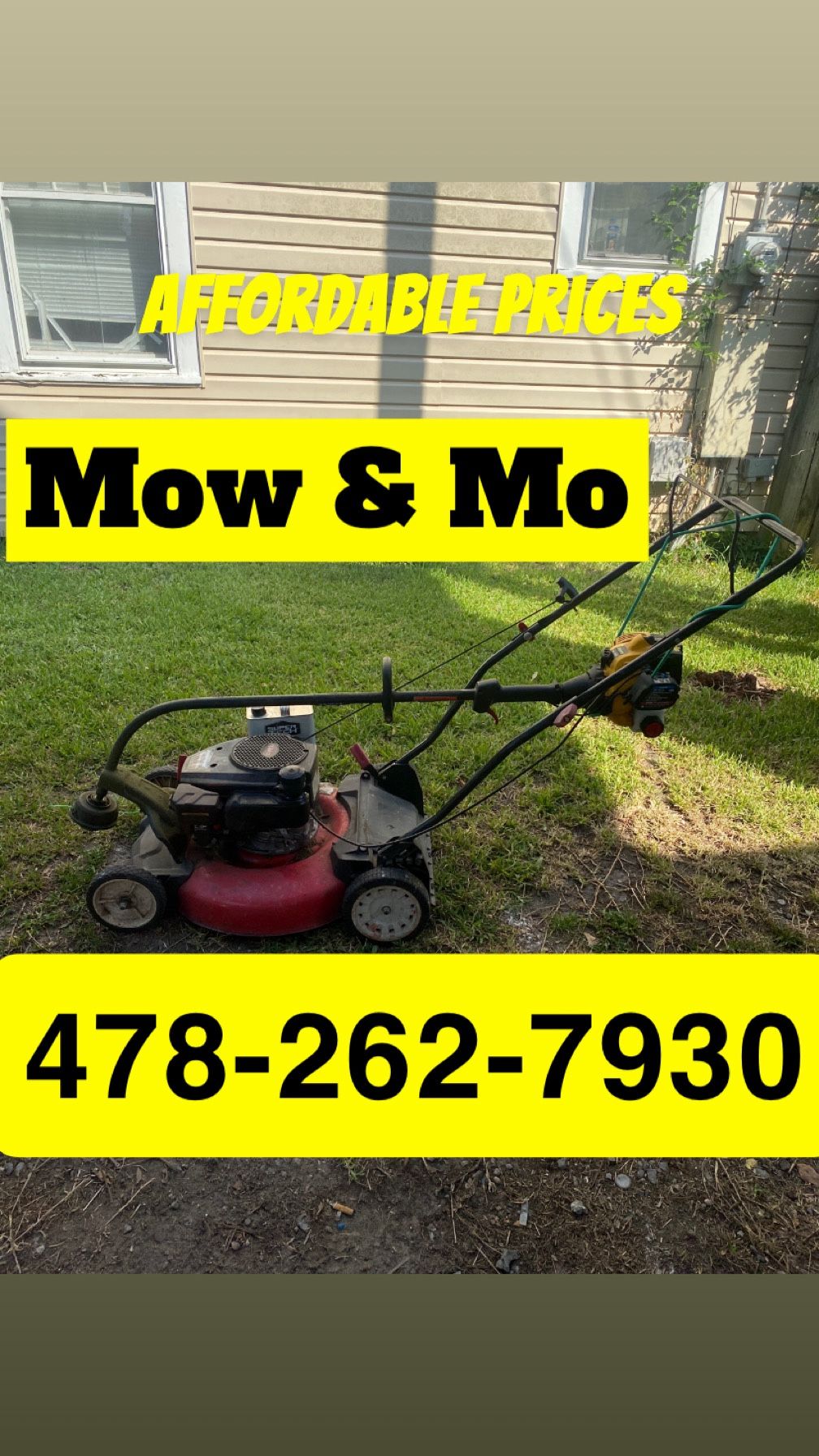 Mowing Weed Eating.