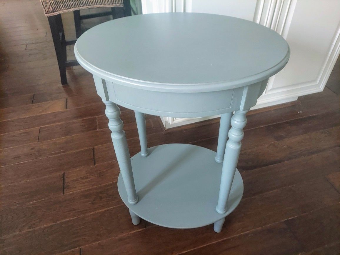 Gray Oval Accent Table