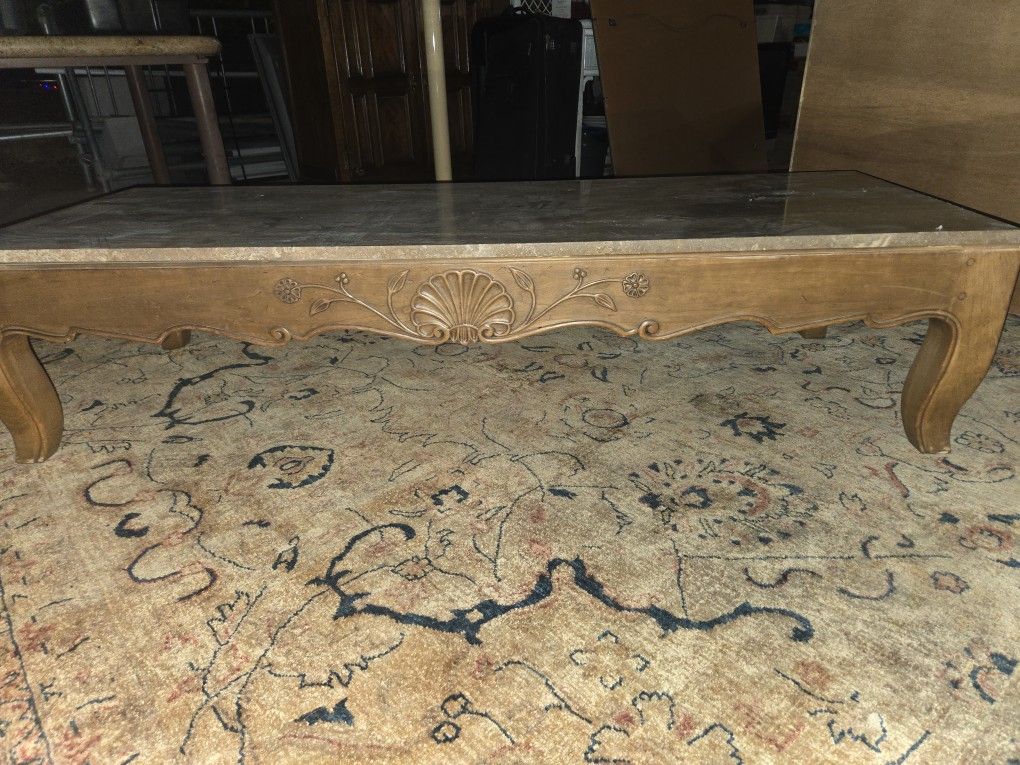 Vintage Table With Marble Top