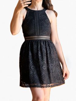 Black Lace Halter Mini Dress Whimsigoth Cocktail Party Romantic Witch XXS XS 0 2