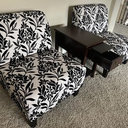 3 Piece Chair Set With Coffee Table