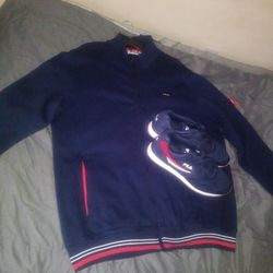 NEW! Fila XL Navy Blue Fleece Jacket With Matching Shoes Size 12