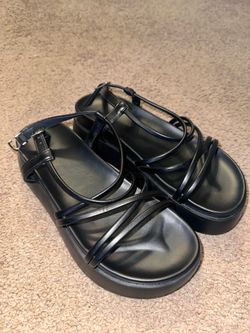Black strap sandals