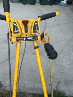Vintage Yellow Reel Lawn Mower / Power Reel Mower - As Is