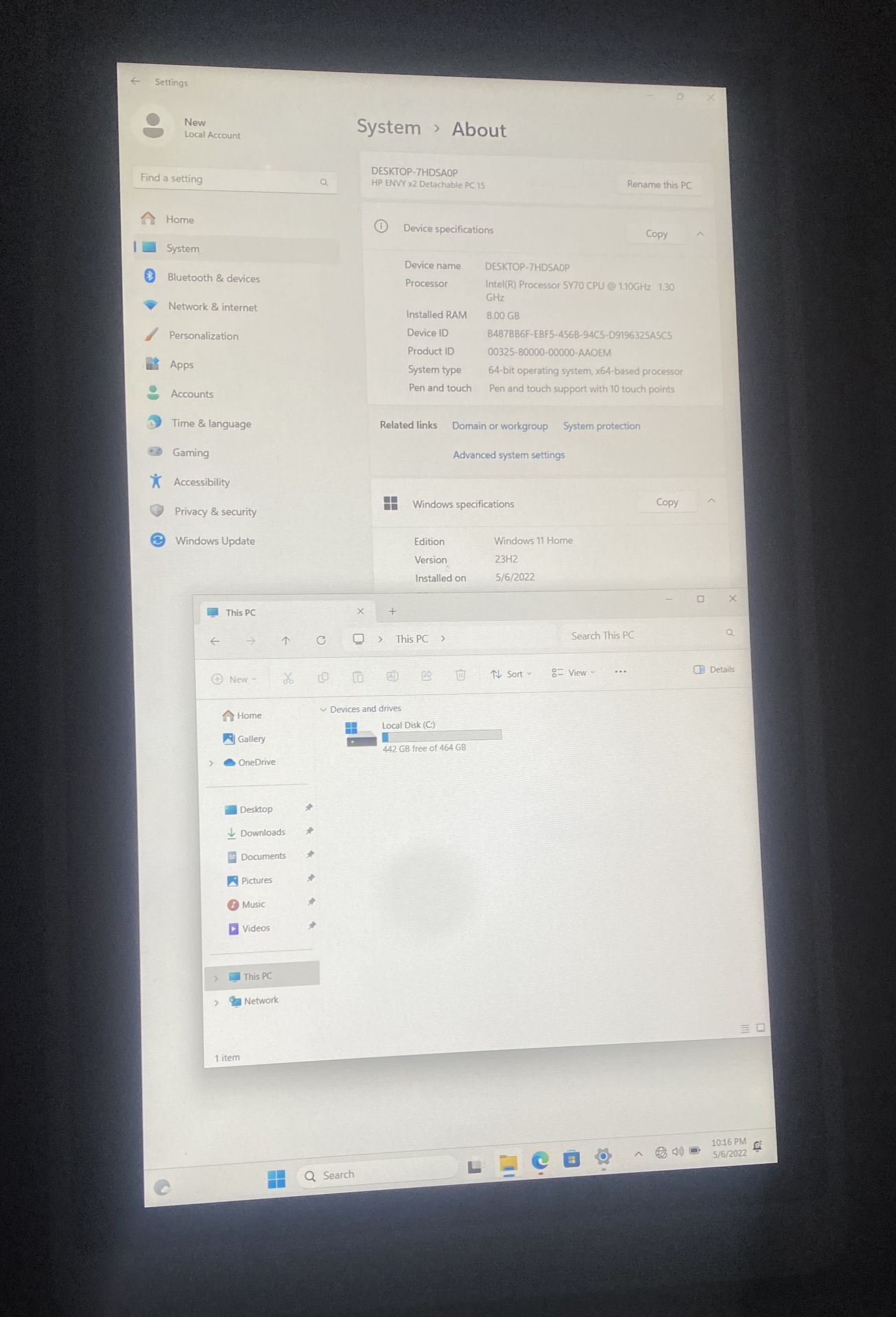 HP Envy x2 Detachable Touchscreen Laptop - Win 11 500G 8G Ram