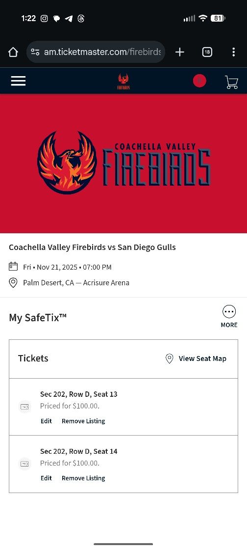 Firebird Hockey Tickets 